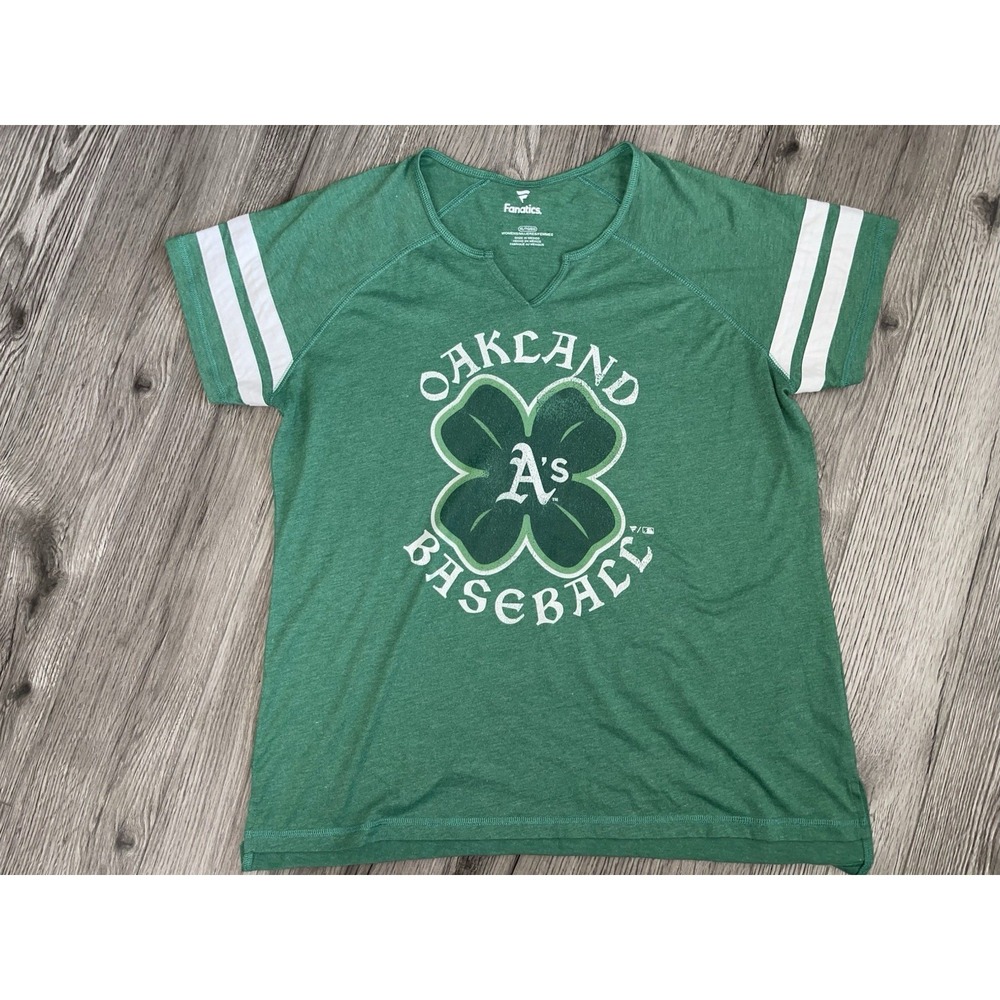 Oakland Athletics A's Baseball Shamrock Women's Shirt Size XL